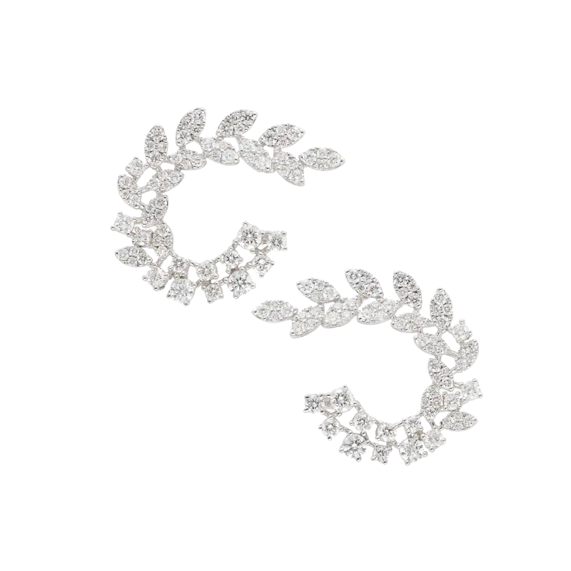 Pendientes Cleopatra oro blanco y diamantes