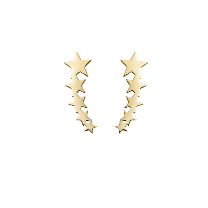Pendientes Climbing Stars oro