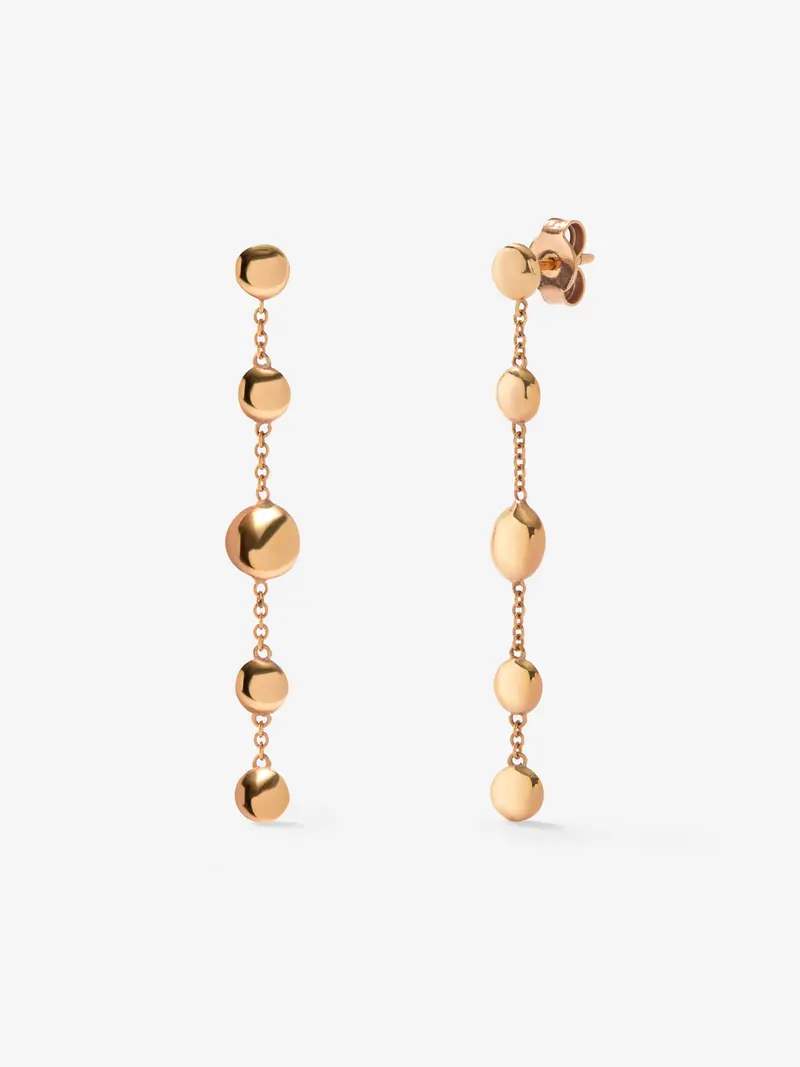Pendientes colgantes de oro rosa de 18K