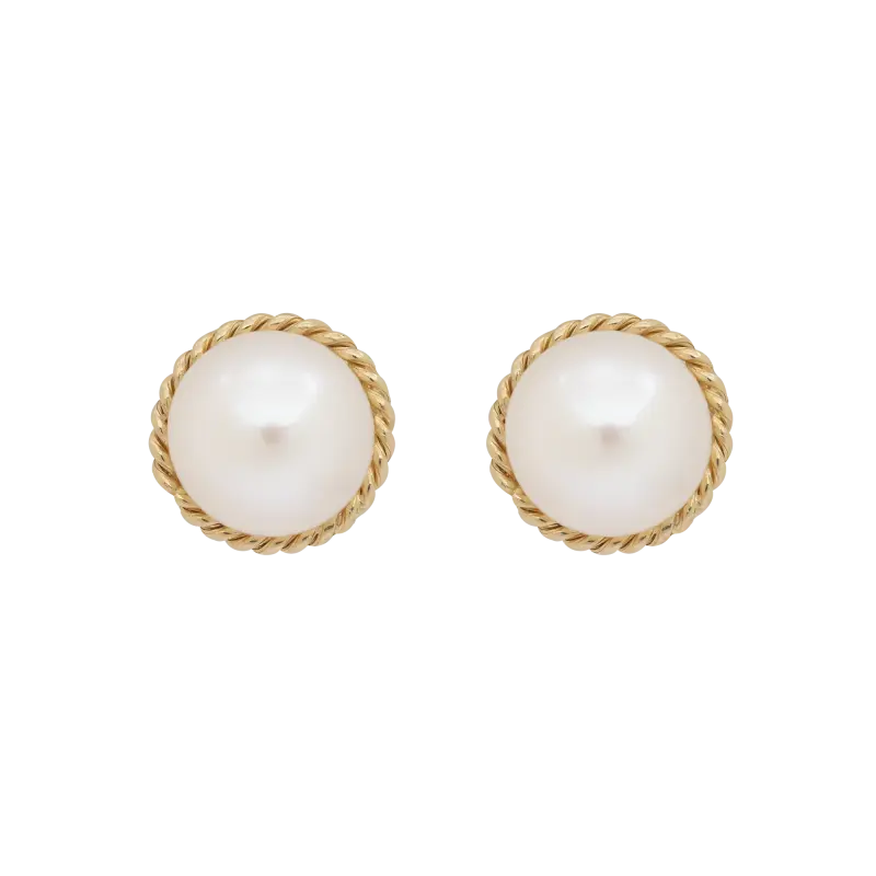 Pendientes Cordón oro y perlas 7mm