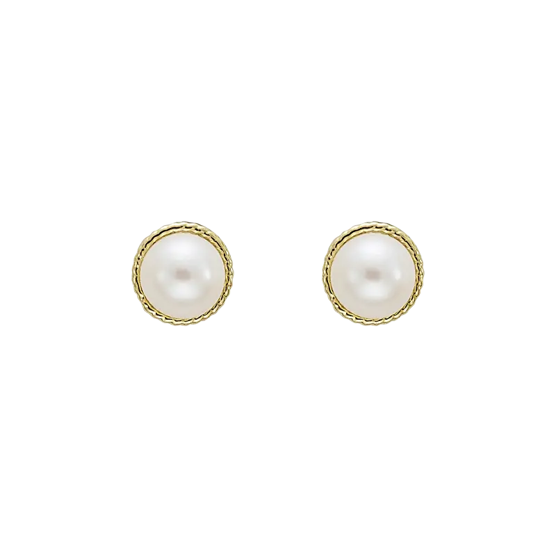 Pendientes Cordón perlas 5 mm, oro