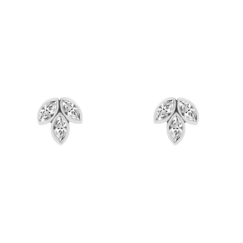 Pendientes cortos prisma silver crystal Swarovski - Vidda jewelry