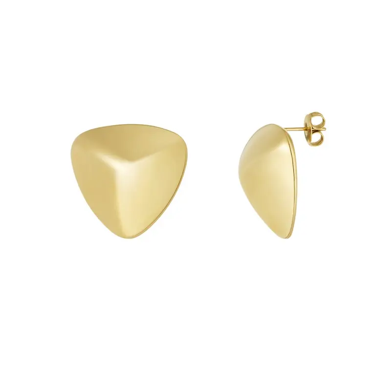 Pendientes de acero triángulo dorado