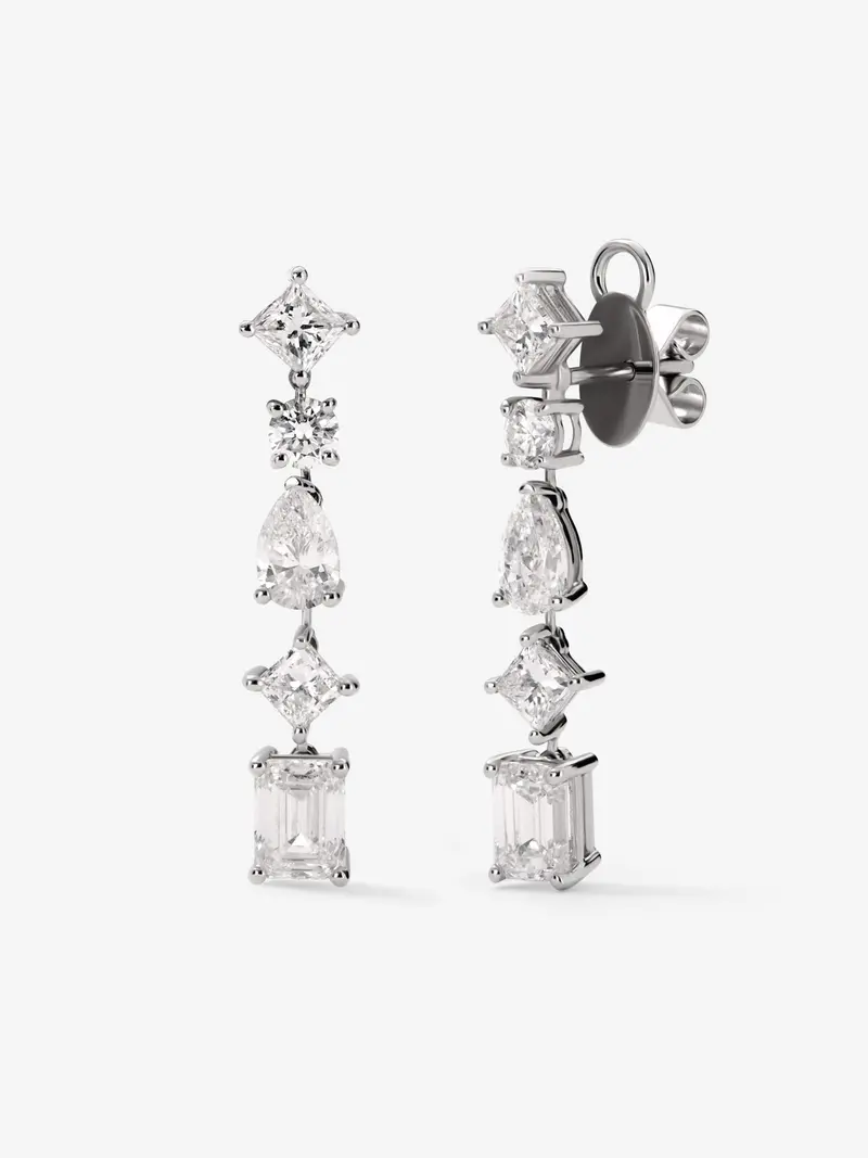 Pendientes de alta joyería en oro blanco de 18K y diamantes