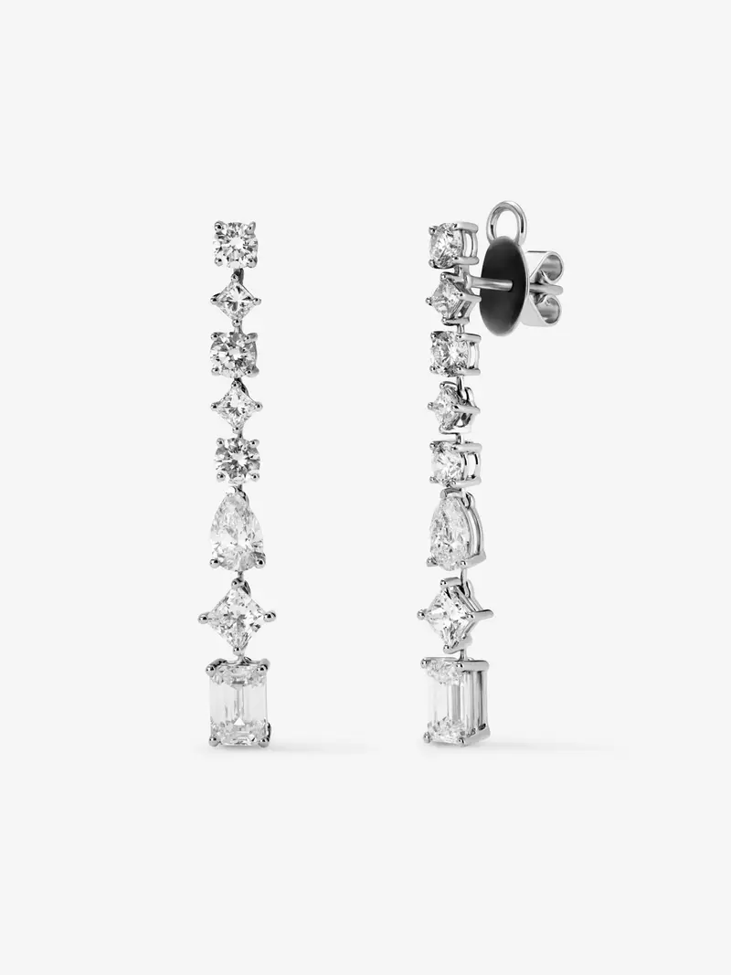 Pendientes de alta joyería en oro blanco de 18K y diamantes