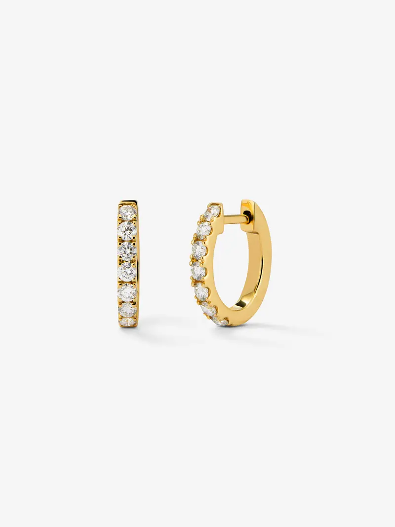 Pendientes de aro de oro amarillo de 18K