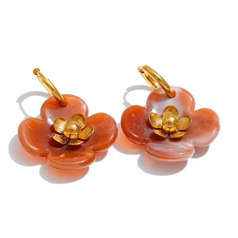 Pendientes de aro de resina en 4 colores