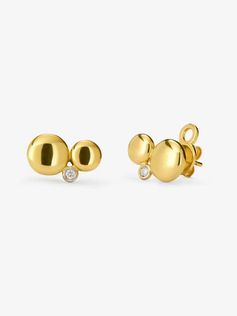 Pendientes de oro amarillo de 18K con motivos de esfera