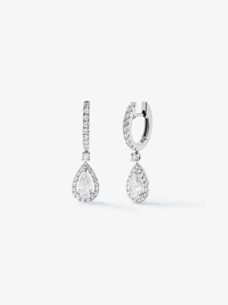 Pendientes de oro blanco 18K con diamantes
