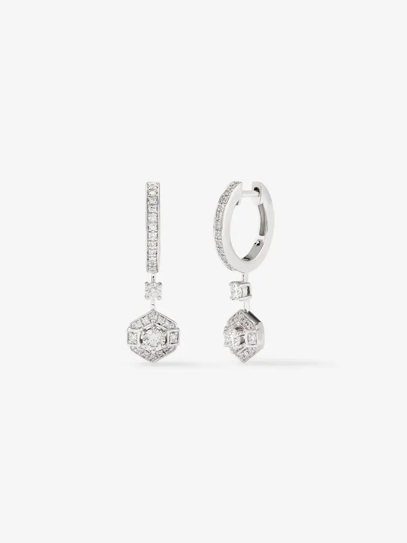 Pendientes de oro blanco de 18K con diamantes en talla brillante de 0,25 cts