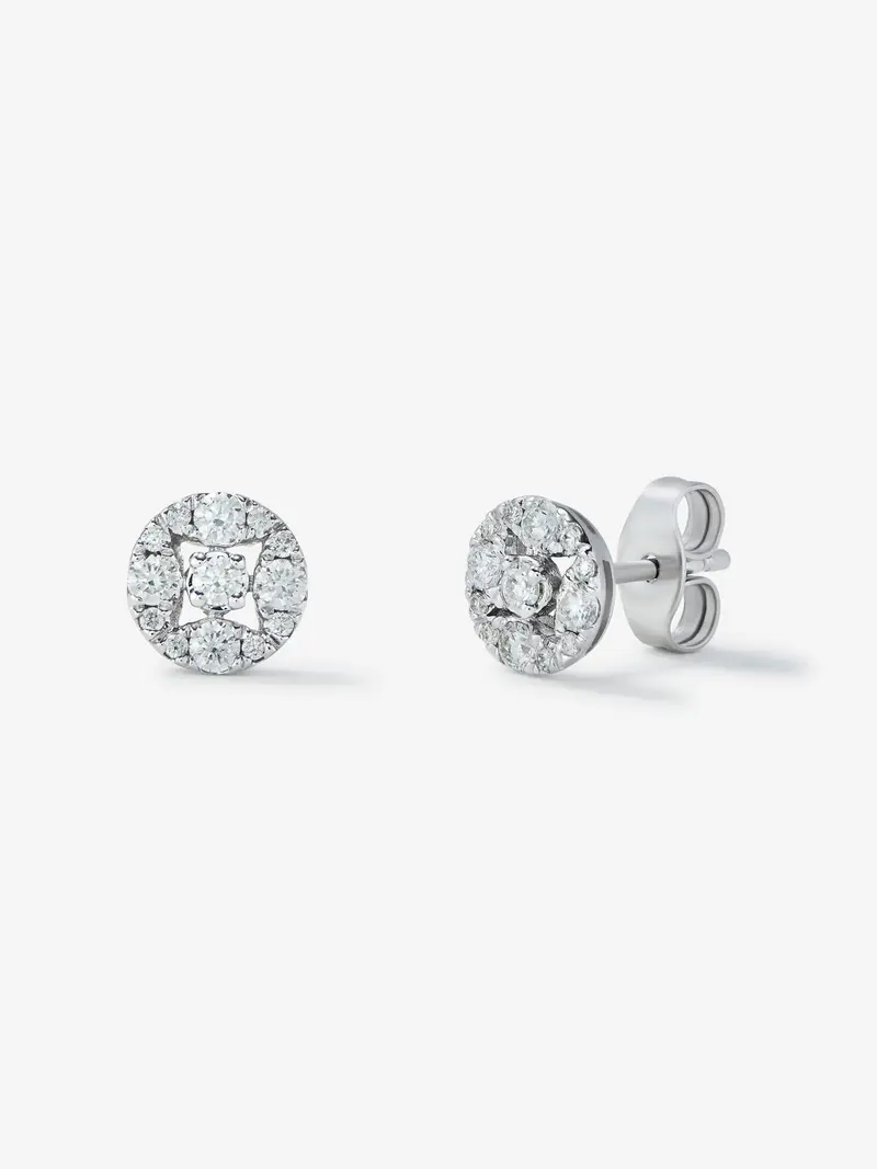 Pendientes de oro blanco de 18K y diamantes