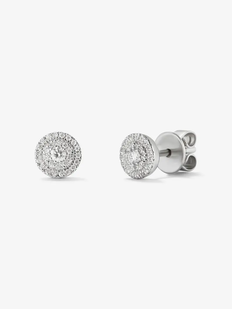 Pendientes de oro blanco de 18kt con diamantes