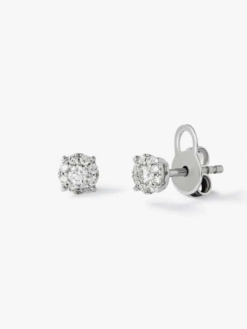 Pendientes de oro blanco de 18kt con diamantes