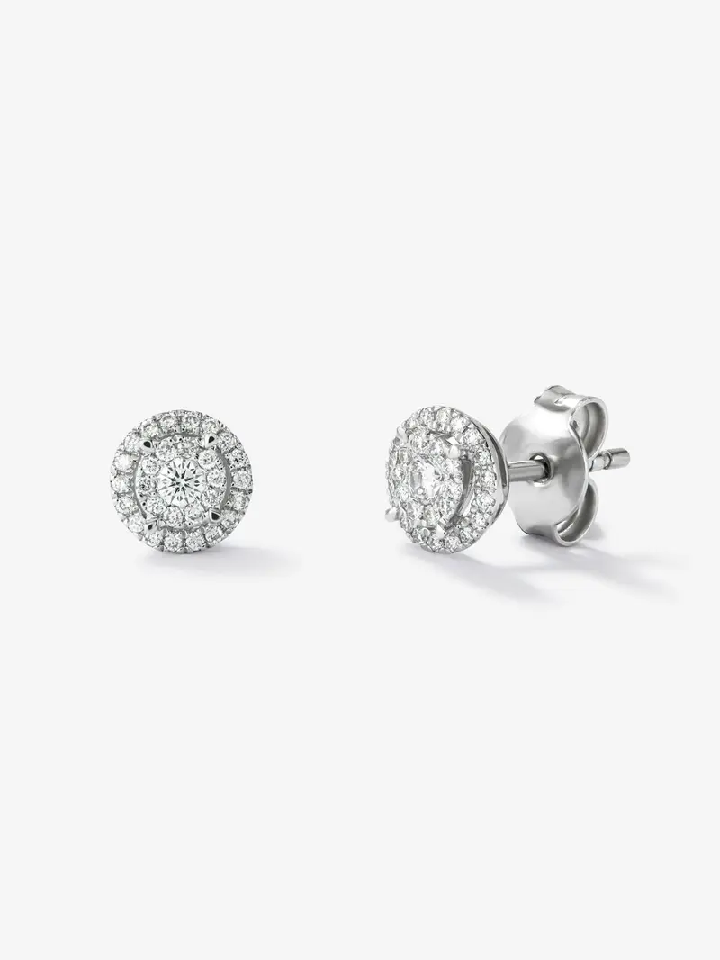 Pendientes de oro blanco de 18kt con diamantes