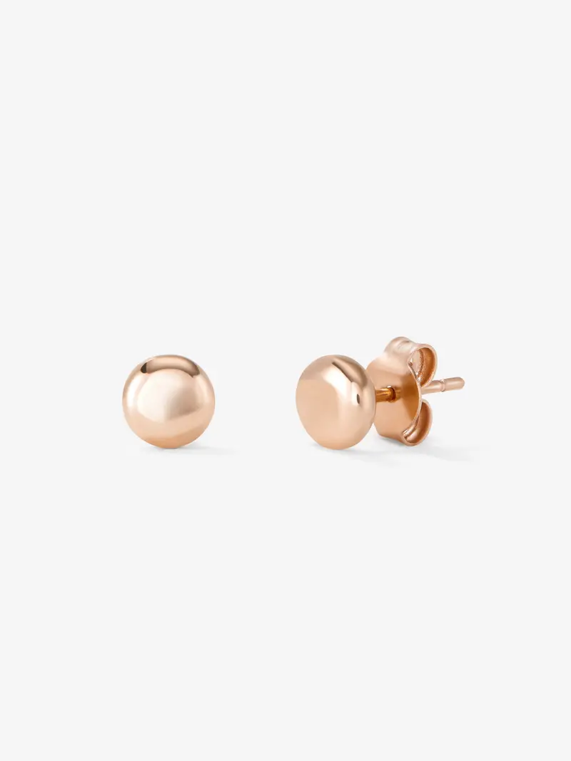 Pendientes de oro rosa de 18K con forma circular