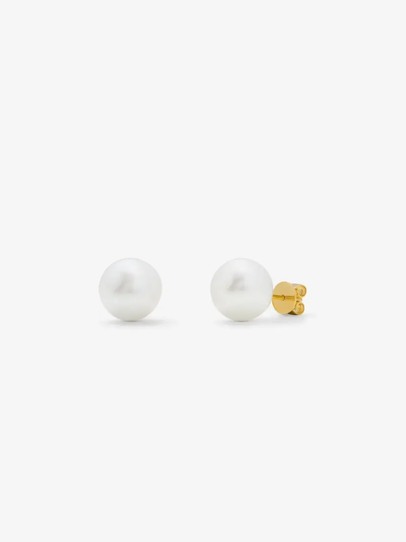 Pendientes de oro rosa de 18K con perlas akoya 5mm