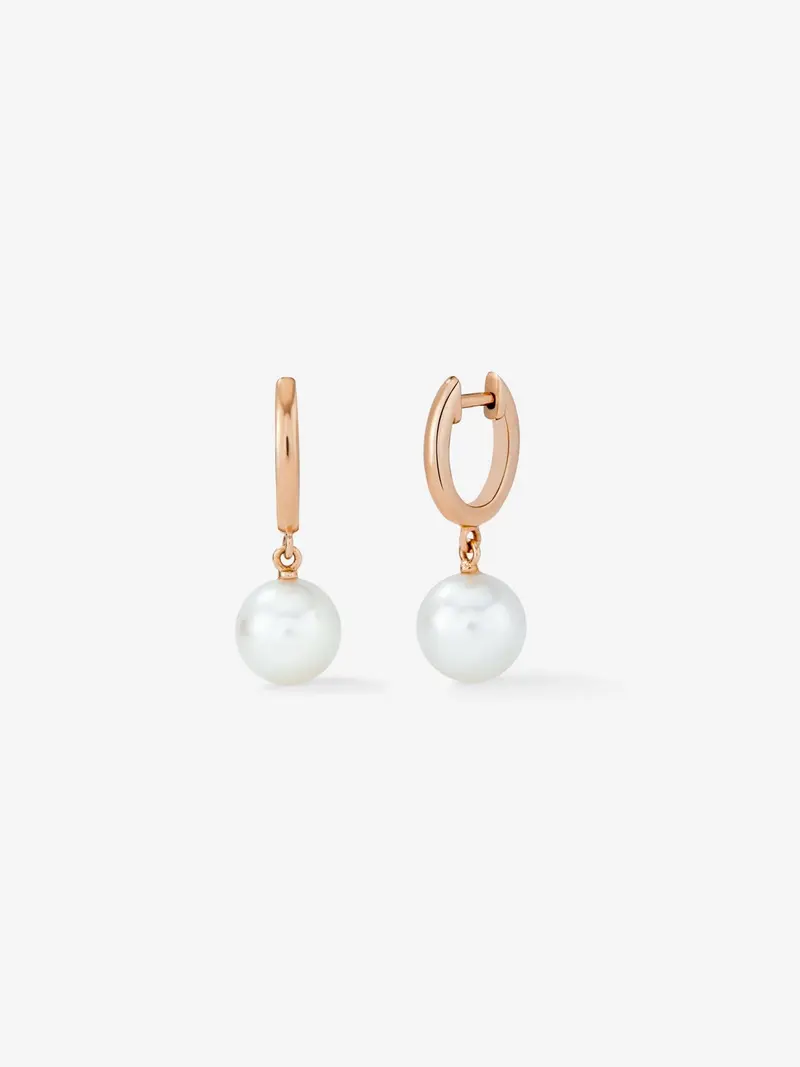 Pendientes de oro rosa de 18K con perlas australianas 8,5mm