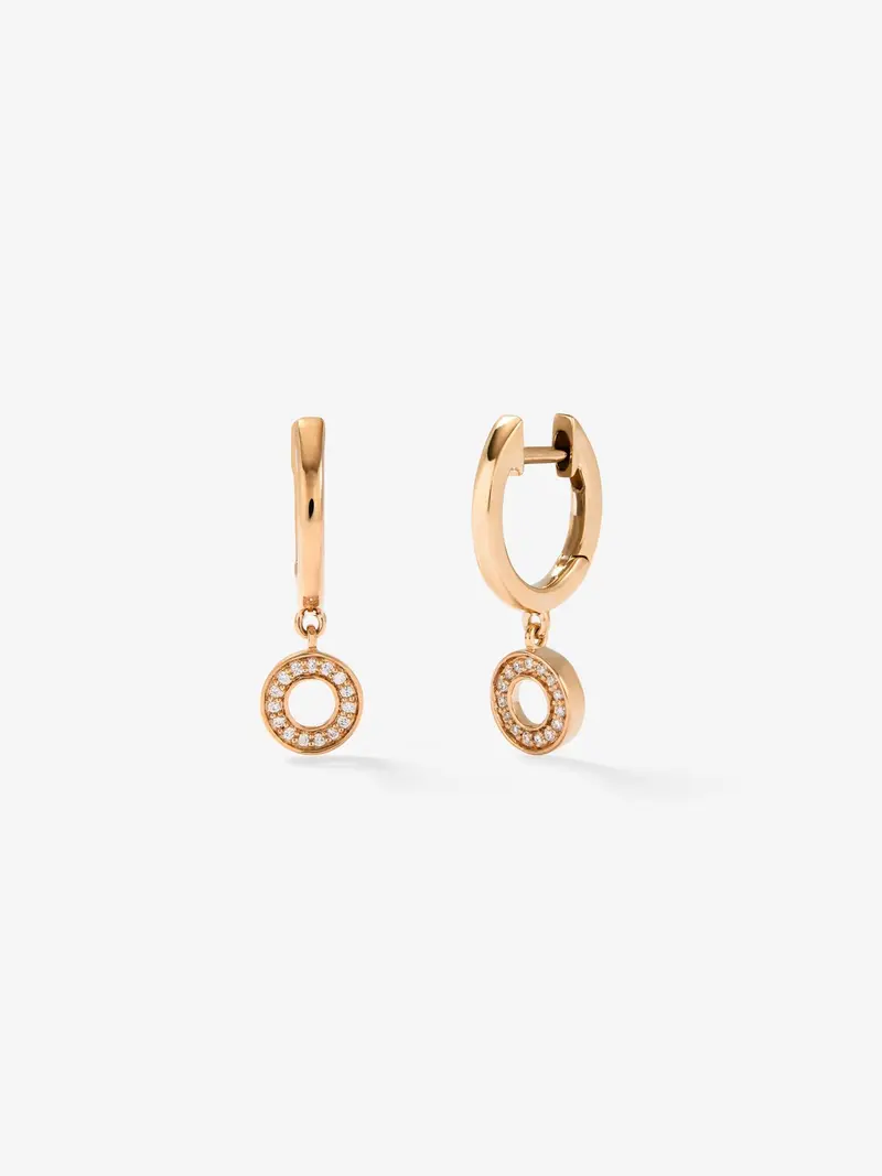 Pendientes de oro rosa de 18kt con diamantes