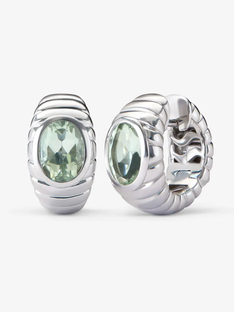 Pendientes de plata 925 con amatistas verde