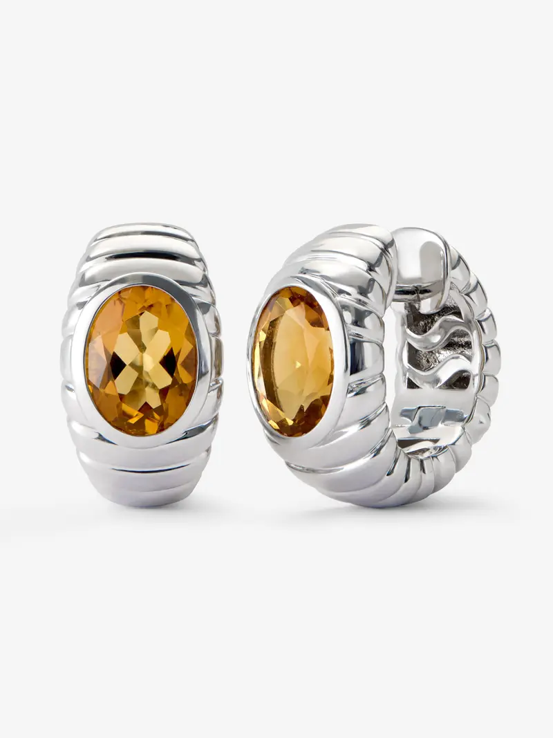 Pendientes de plata 925 con cuarzos citrinos