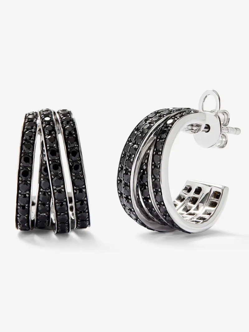 Pendientes de plata 925 con espinelas negras