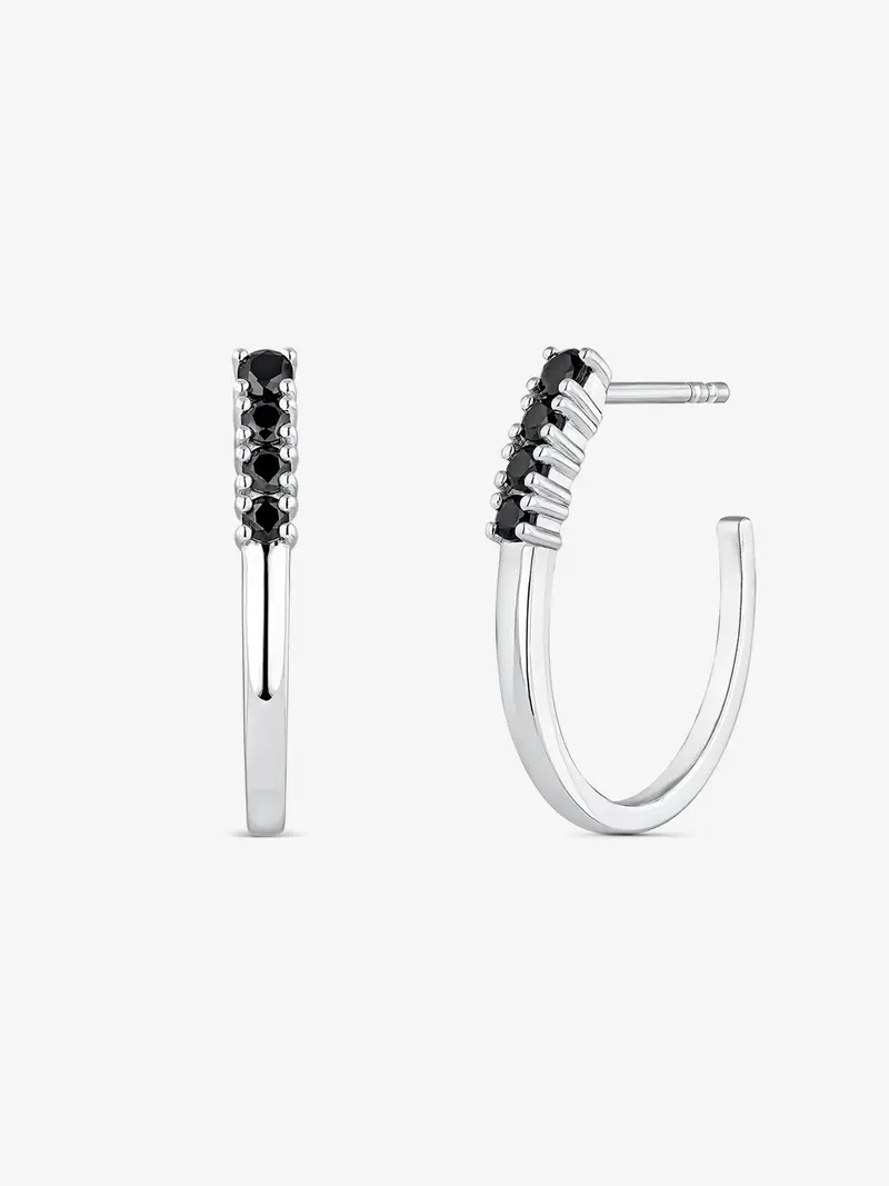 Pendientes de plata 925 con espinelas negras