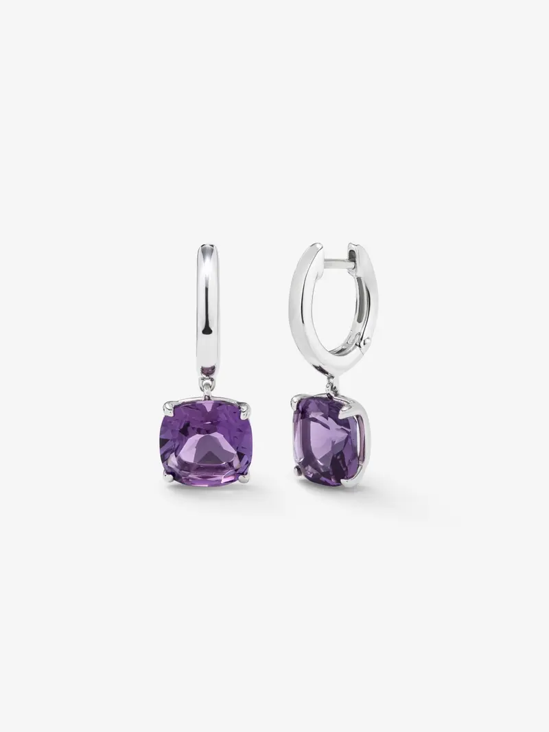 Pendientes de plata con amatistas moradas