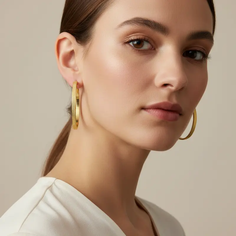 Pendientes de tipo aro con textura en diferente tamaño y color