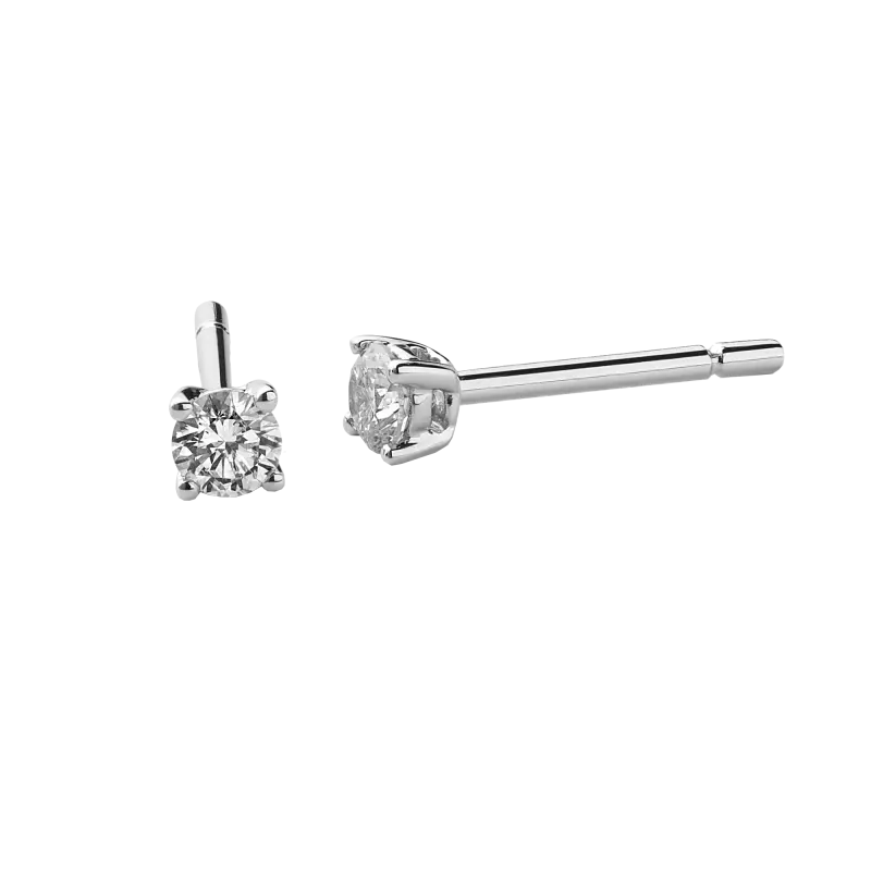 Pendientes diamantes 0,20 ct, oro blanco
