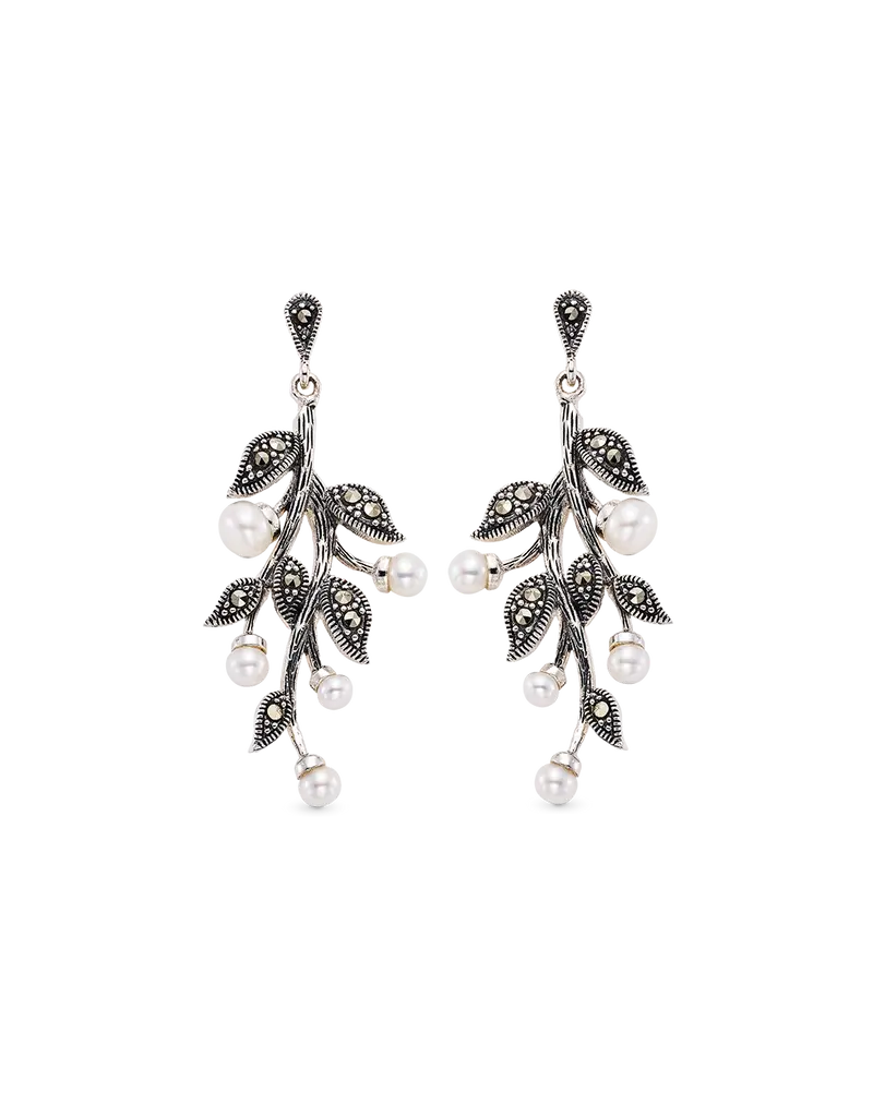 Pendientes Diana marcasitas, plata