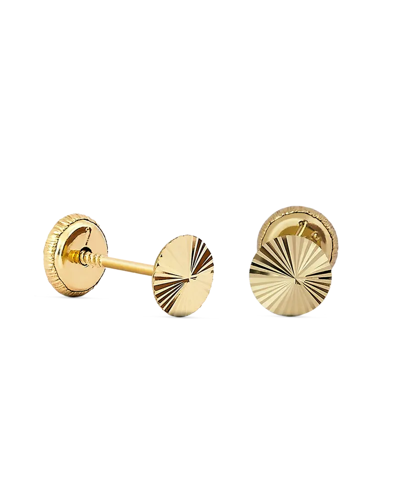 Pendientes Disco Tallado, oro