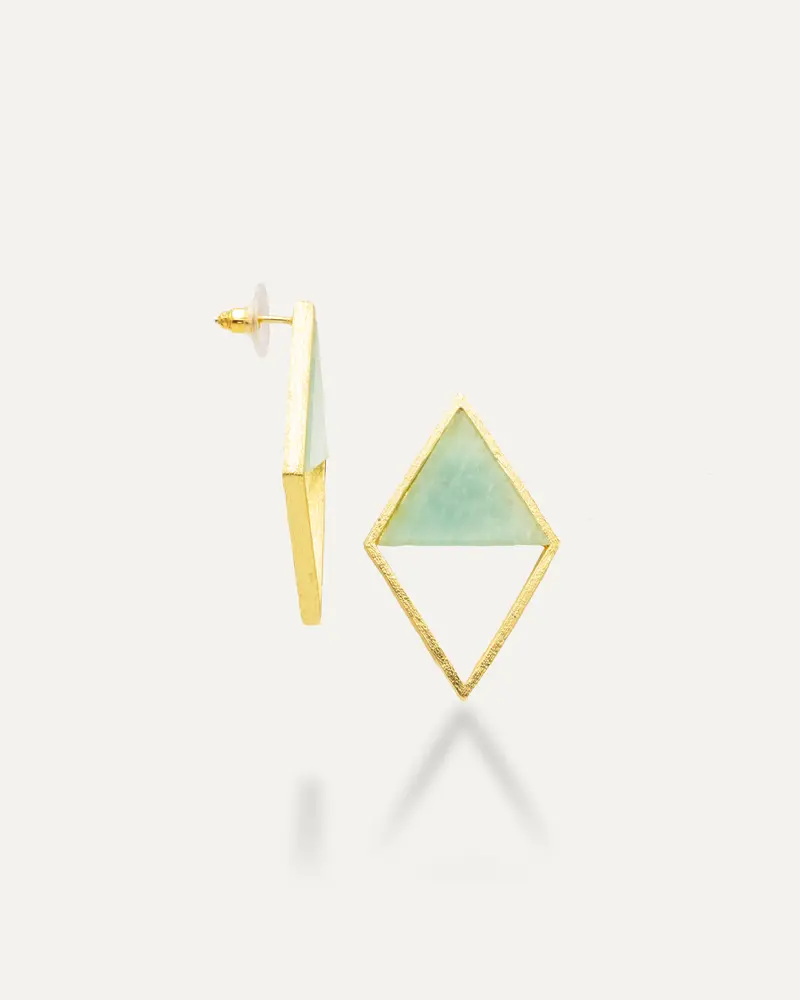 Pendientes Dorados Abigail Amazonita
