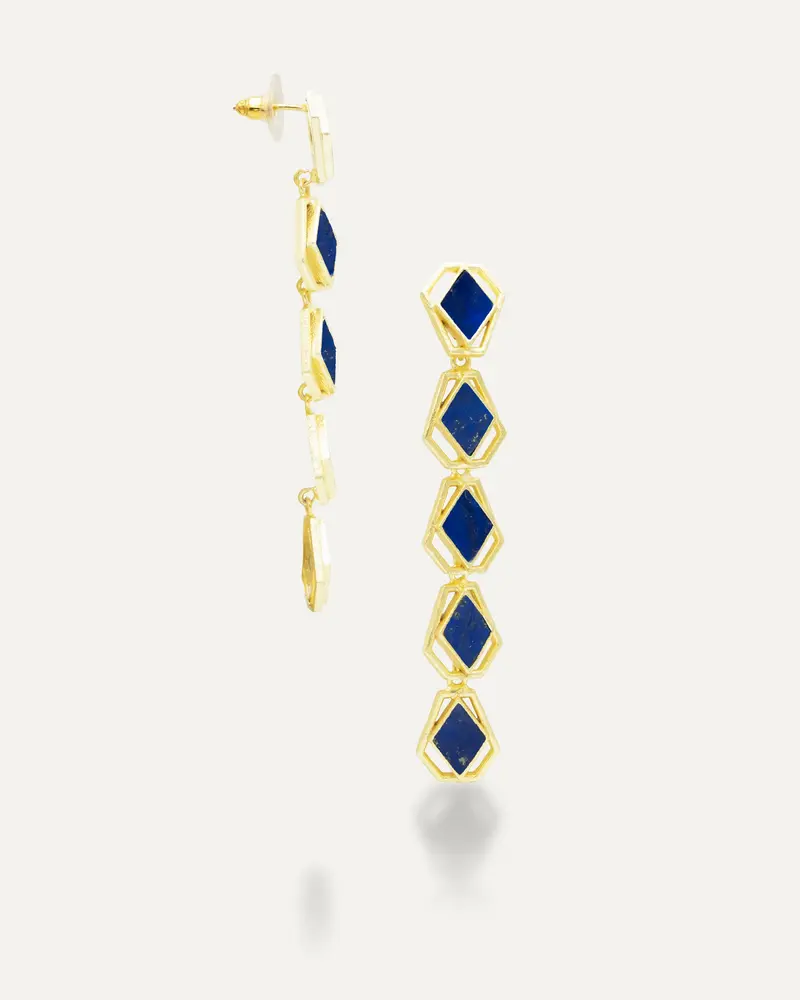 Pendientes Dorados Anuja Lapislazuli