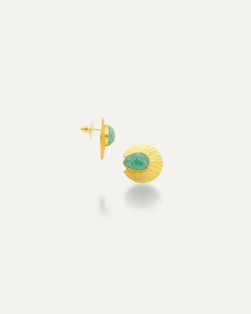 Pendientes Dorados Badhana Amazonita
