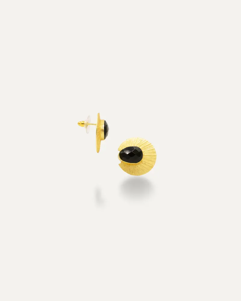 Pendientes Dorados Badhana Onix Negro