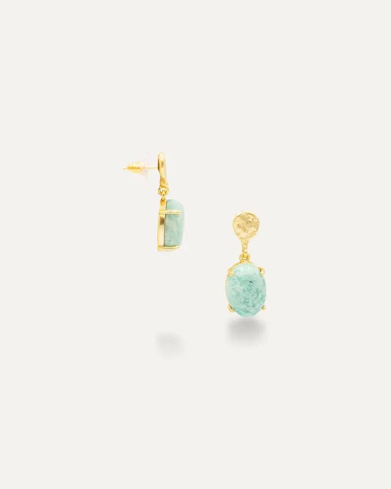 Pendientes Dorados Bibani Amazonita