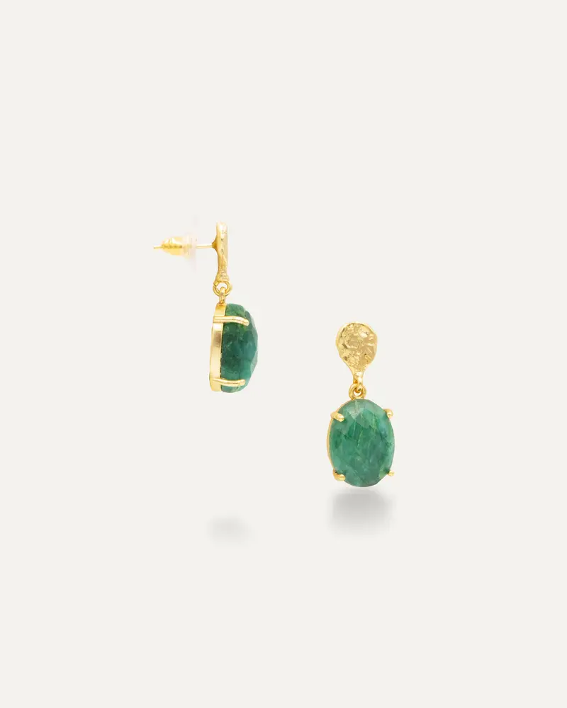 Pendientes Dorados Bibani Hatypara Verde