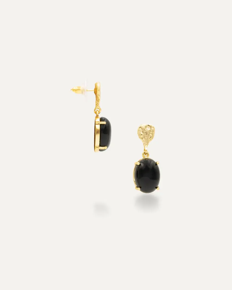 Pendientes Dorados Bibani Onix Negro