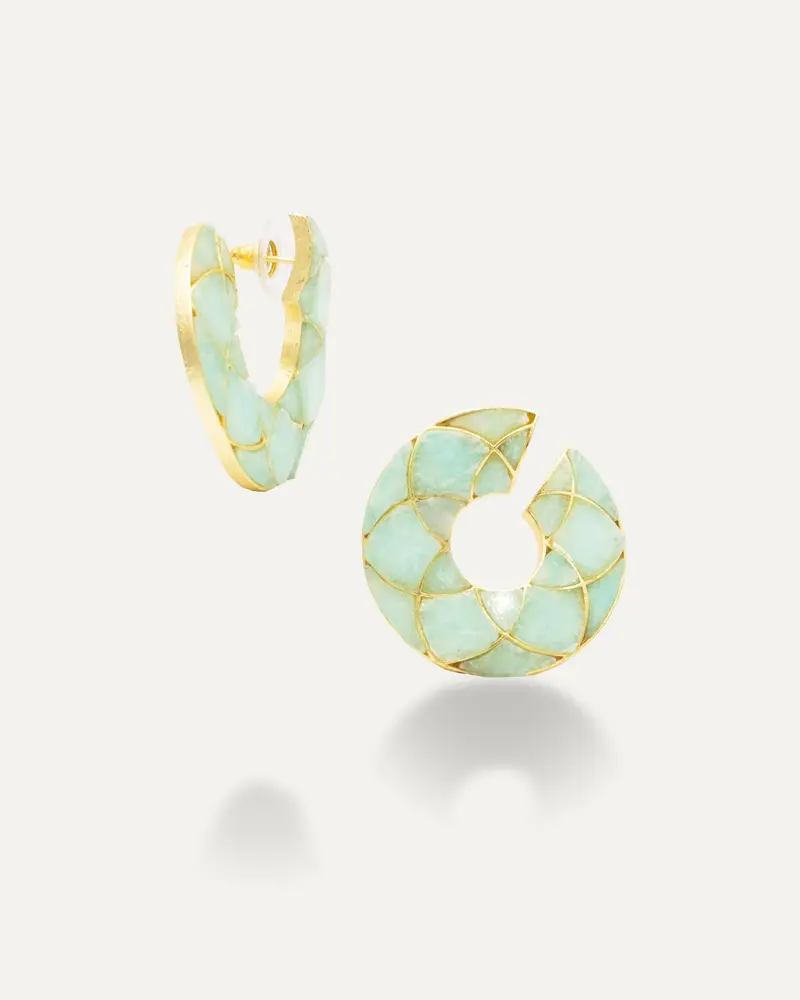 Pendientes Dorados Deva Amazonita