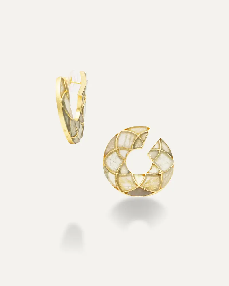 Pendientes Dorados Deva Labradorita