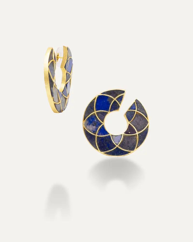 Pendientes Dorados Deva Lapislazuli