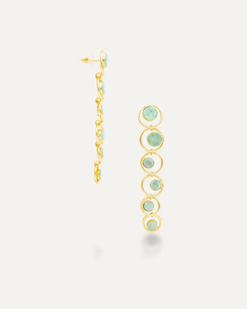 Pendientes Dorados Dinesh Amazonita