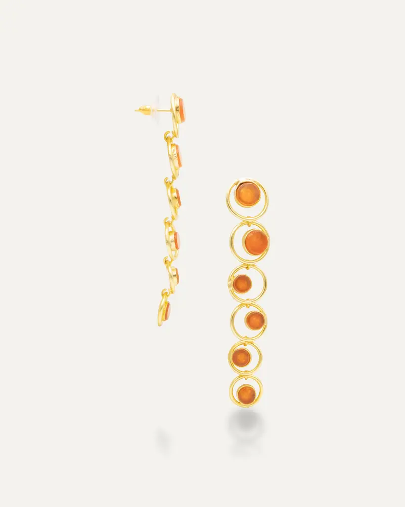 Pendientes Dorados Dinesh Cornalina