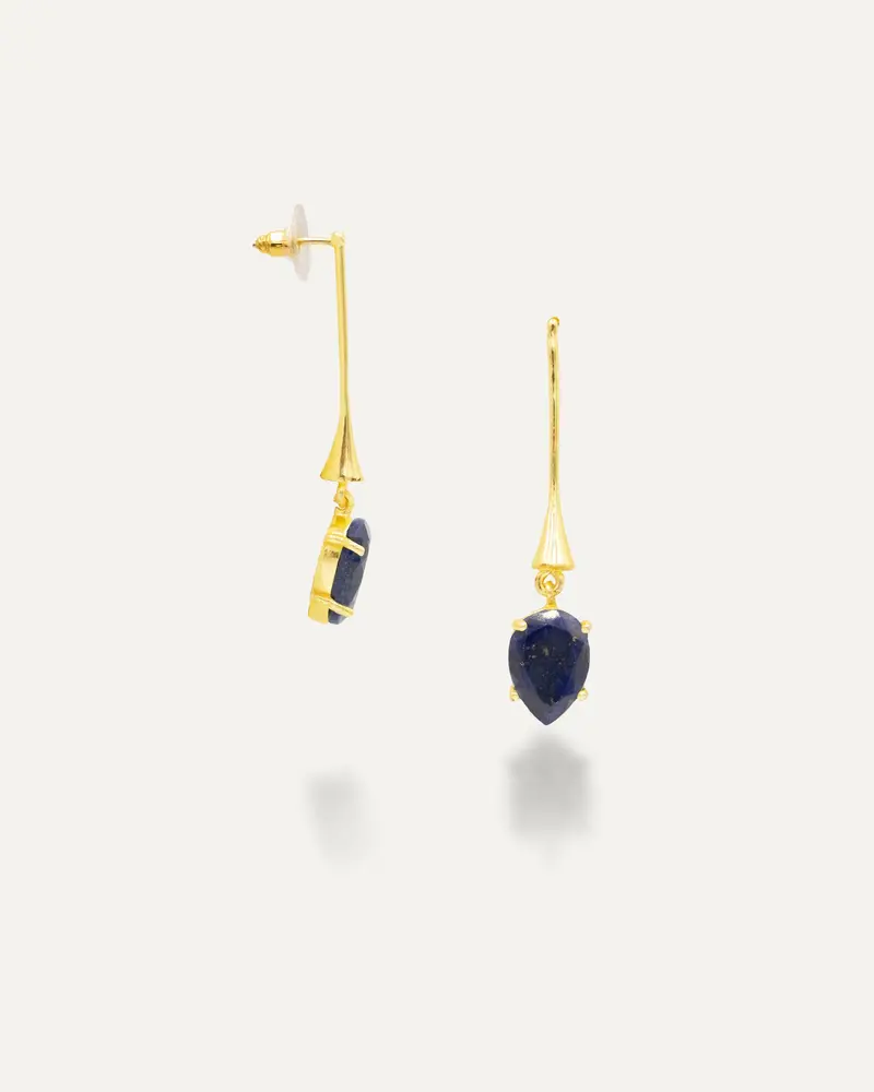 Pendientes Dorados Drop Lapislazuli