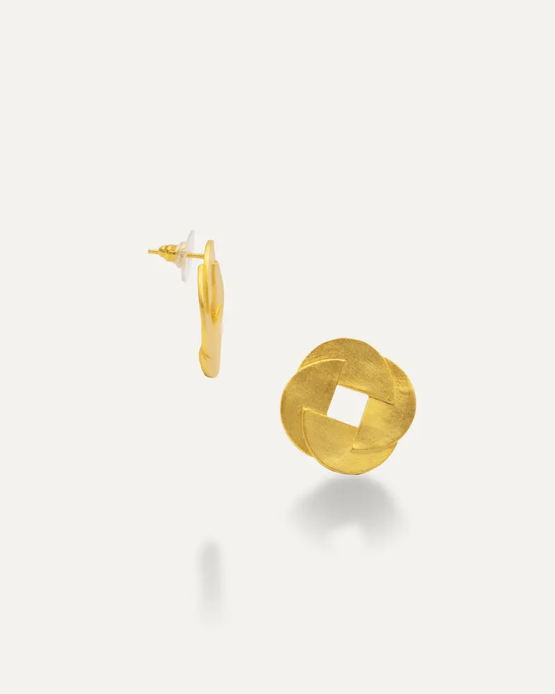 Pendientes Dorados Everyday Redondo Half Moon