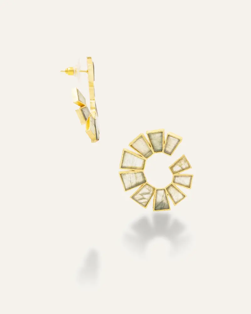 Pendientes Dorados Petra Labradorita