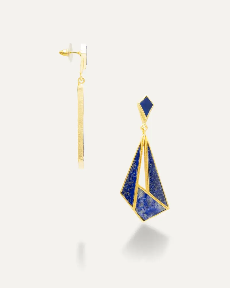 Pendientes Dorados Pranit Lapislazuli