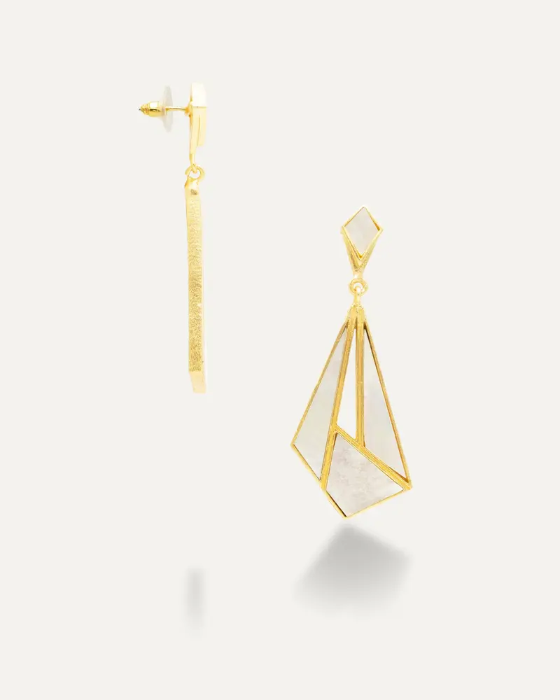 Pendientes Dorados Pranit Madre Perla