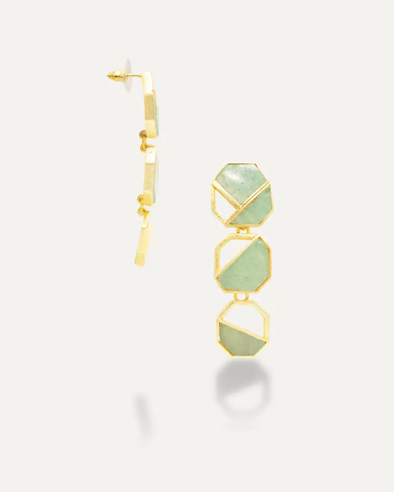 Pendientes Dorados Romesh Amazonita