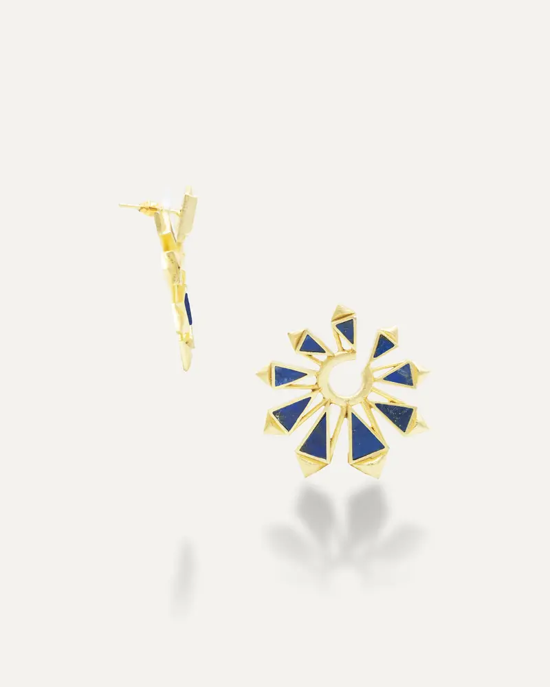 Pendientes Dorados Roole Lapislazuli
